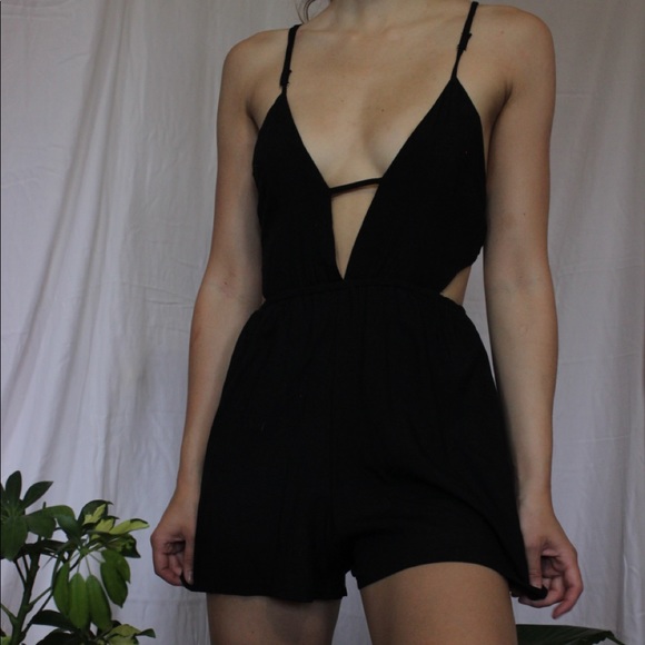 Vintage Pants - Pretty black romper